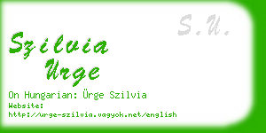 szilvia urge business card