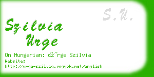 szilvia urge business card